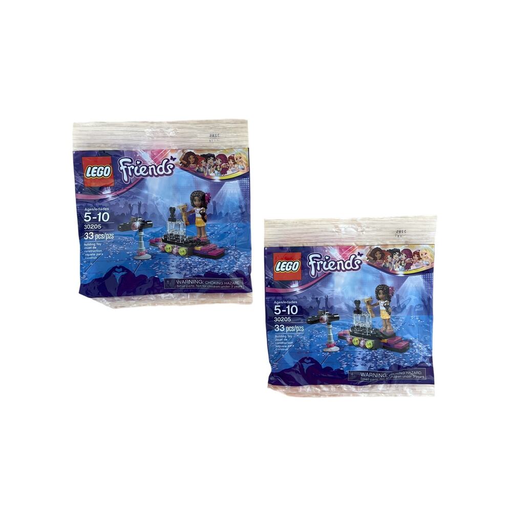 Lego Friends 30205 Pop Star Red Carpet polybag Andrea frnd0132 Retired LOT OF 2